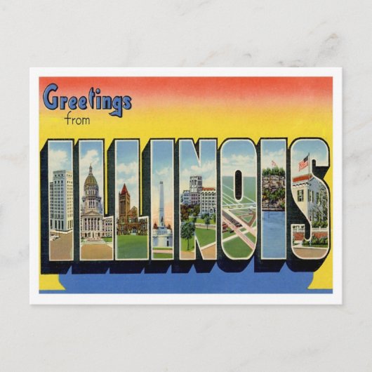 Greetings of Illinois Briefkaart (Voorkant)