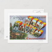 Greetings of New Haven, CT Briefkaart (Voorkant / Achterkant)