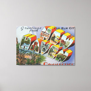 Greetings of New Haven, CT Canvas Afdruk