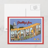Greetings of Washington D.C. USA Briefkaart (Voorkant / Achterkant)