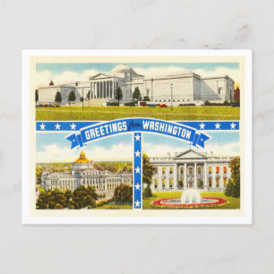 Greetings of Washington D.C. Vintage Travel Briefkaart