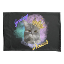 Greetings Peasants Gray Tabby Queen Cat