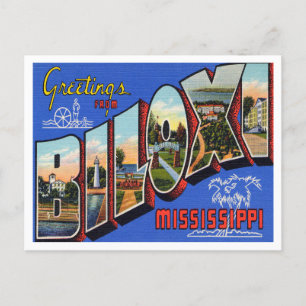 Greetings uit Biloxi, Mississippi Vintage Travel Briefkaart