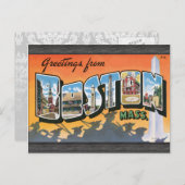 Greetings uit Boston Mass. Briefkaart (Voorkant / Achterkant)