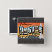 Greetings uit Boston Mass.  Vierkante Button 5,1 Cm (Voorkant /achterkant)