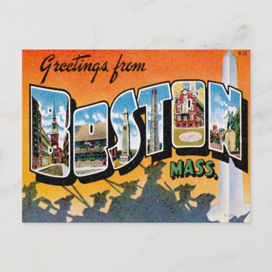 Greetings uit Boston Massachusetts Briefkaart (Voorkant)