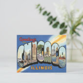 Greetings uit Chicago Illinois Briefkaart (Staand voorkant)