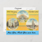 Greetings uit Cincinnati Briefkaart (Voorkant / Achterkant)