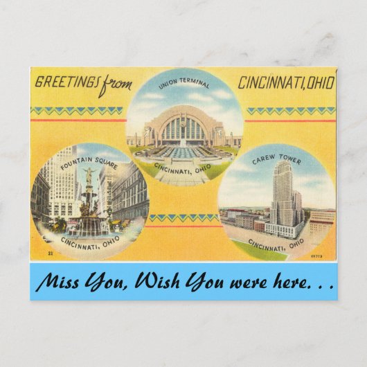 Greetings uit Cincinnati Briefkaart (Voorkant)