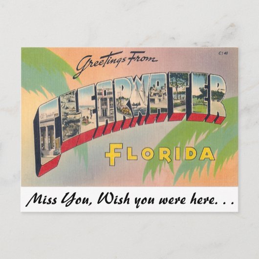 Greetings uit Clearwater, Florida Briefkaart (Voorkant)