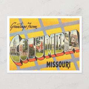 Greetings uit Columbia, Missouri Vintage Travel Briefkaart