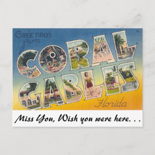 Greetings uit Coral Gables, Florida Briefkaart