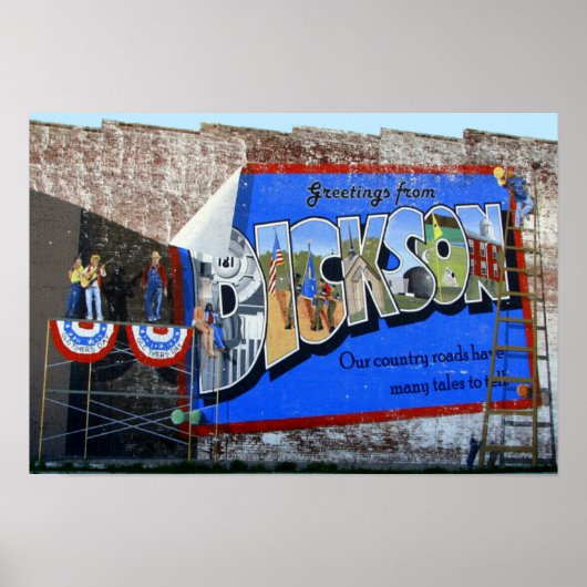 Greetings uit Dickson County Tennessee ~ Mural Poster (Voorkant)