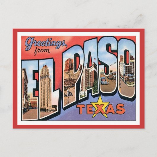 Greetings uit EL Paso, Texas Briefkaart (Voorkant)