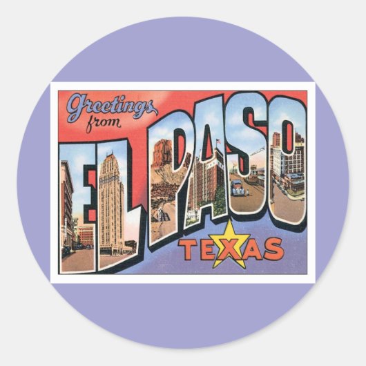 Greetings uit EL Paso, Texas Ronde Sticker (Voorkant)