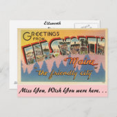 Greetings uit Ellsworth Briefkaart (Voorkant / Achterkant)