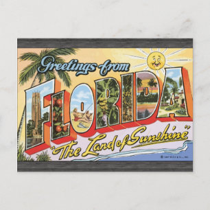 Greetings uit Florida "The Land of Sunshine", Vin Briefkaart
