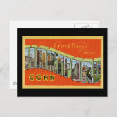 Greetings uit Hartford Connecticut Briefkaart (Voorkant / Achterkant)