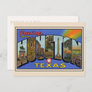 Greetings uit Houston, Texas 1936 — Grote letter Briefkaart