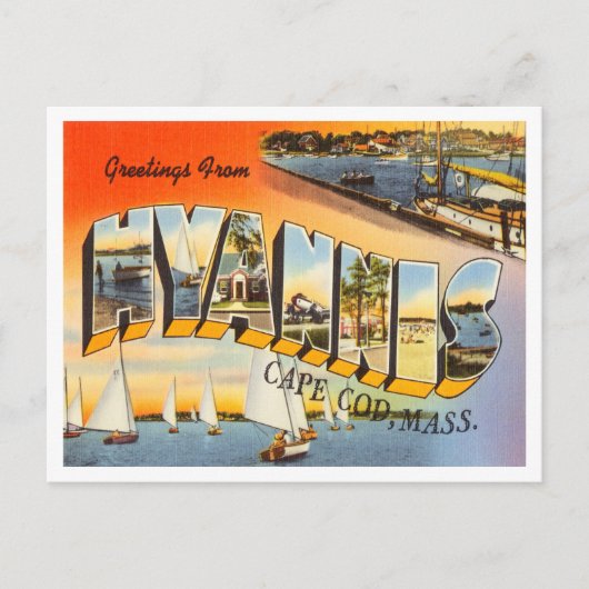 Greetings uit Hyannis, Cape Cod, Massachusetts Briefkaart (Voorkant)