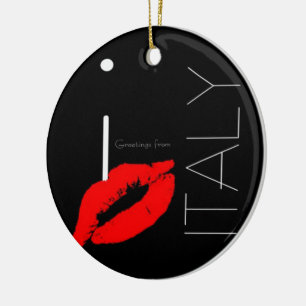 Greetings uit Italië Red Lipstick Love Kiss Keramisch Ornament