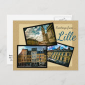 Greetings uit Lille Briefkaart (Voorkant / Achterkant)