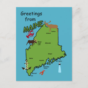 Greetings uit Maine Briefkaart