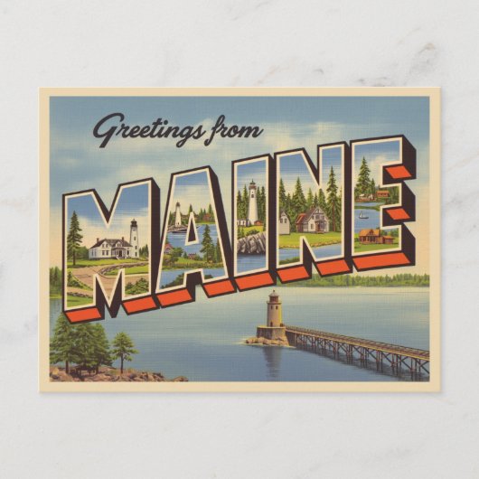 Greetings uit Maine Briefkaart (Voorkant)