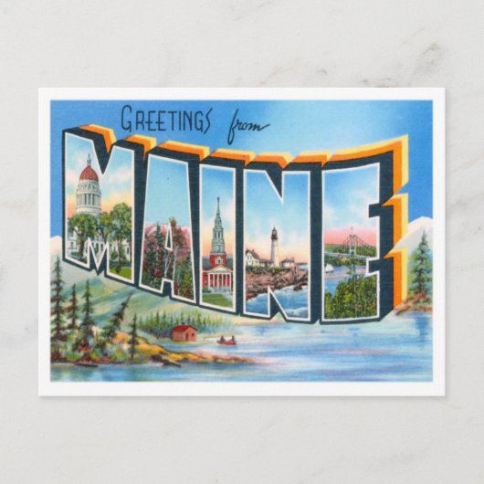 Greetings uit Maine Briefkaart (Voorkant)