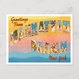 Greetings uit Manhattan Beach, New York Travel Briefkaart