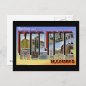 Greetings uit Moline Illinois Briefkaart (Voorkant / Achterkant)