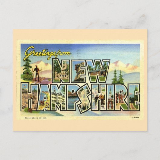 Greetings uit New Hampshire Briefkaart (Voorkant)