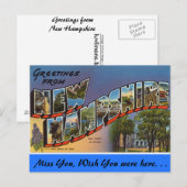 Greetings uit New Hampshire Briefkaart (Voorkant / Achterkant)