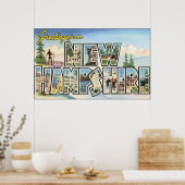 Greetings uit New Hampshire, Vintage Poster (Keuken)