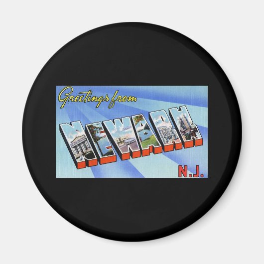 Greetings uit Newark New Jersey Magneet (Voorkant)