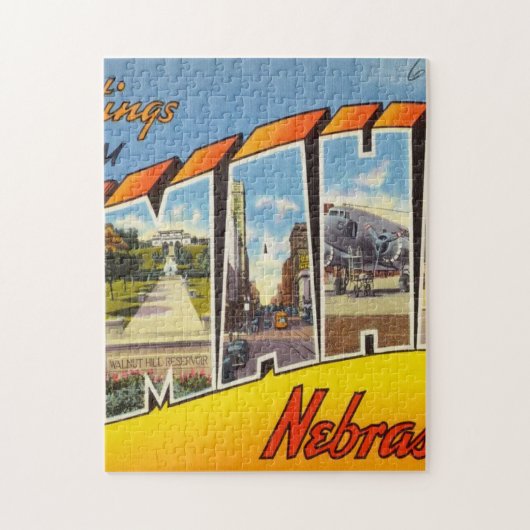 Greetings uit Omaha Nebraska Legpuzzel (Verticaal)