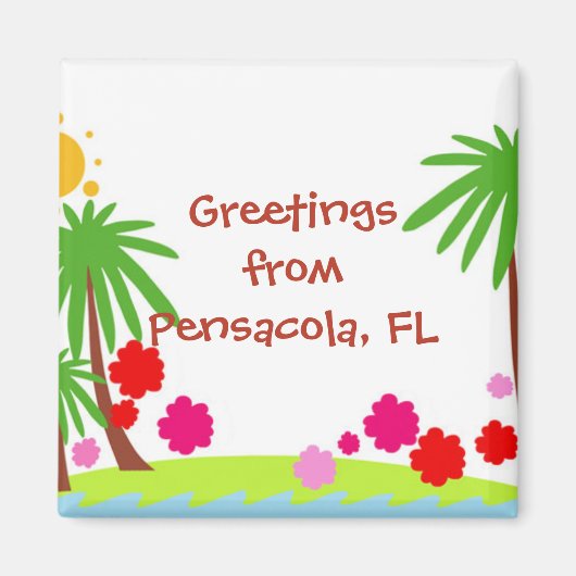 Greetings uit Pensacola, FL Magneet (Voorkant)