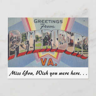Greetings uit Petersburg, Virginia Briefkaart