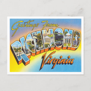 Greetings uit Richmond, Virginia Vintage Travel Briefkaart