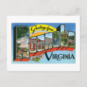 Greetings uit Roanoke, Virginia Briefkaart (Voorkant)