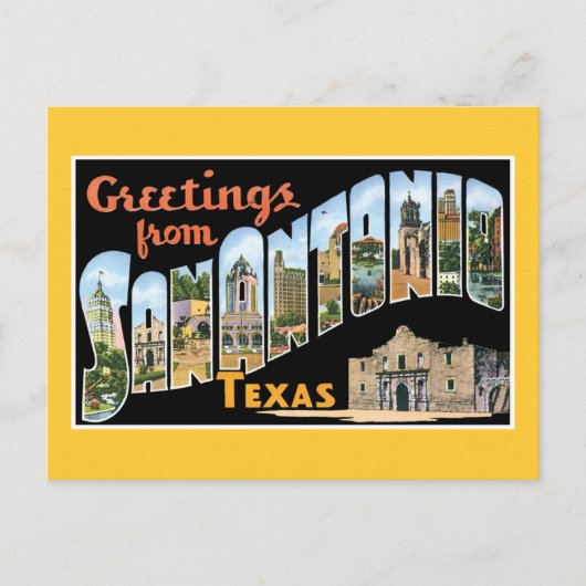 Greetings uit San Antonio Texas Briefkaart (Voorkant)