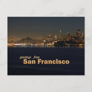 Greetings uit San Francisco - nachtzonde Briefkaart