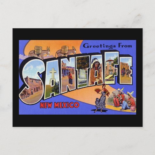 Greetings uit Santa Fe New Mexico Briefkaart (Voorkant)