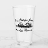 Greetings uit Santa Monica CA California Pier Glas (Voorkant)