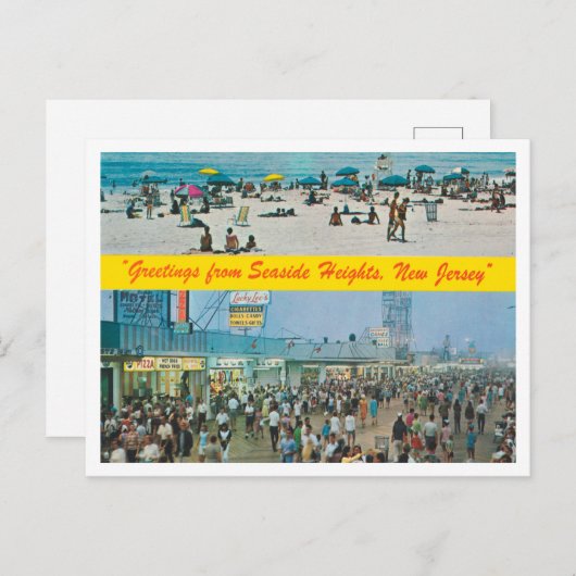 Greetings uit Seaside Heights, New Jersey Travel Briefkaart (Voorkant / Achterkant)