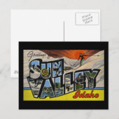 Greetings uit Sun Valley Idaho Briefkaart (Voorkant / Achterkant)