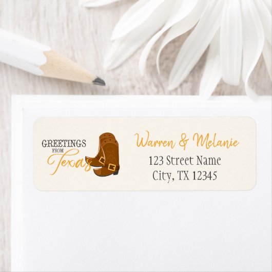 Greetings uit Texas Address Etiket (Insitu)