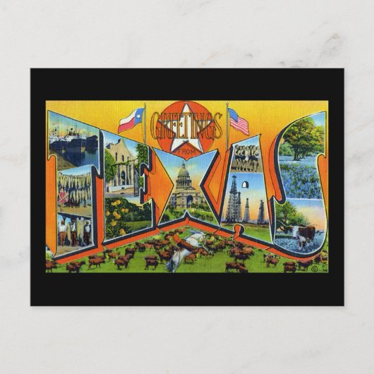 Greetings uit Texas Briefkaart (Voorkant)