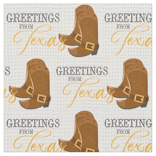 Greetings uit Texas Cowboy Boots Stof (Close Up)