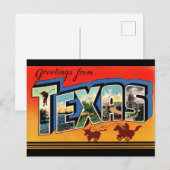 Greetings uit Texas Travel Briefkaart (Voorkant / Achterkant)
